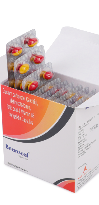 Beanscal Soft Gel Capsules – Calcium, Vitamin D3 & Zinc Supplement for Bone Strength and Immunity by Avystar Pharma